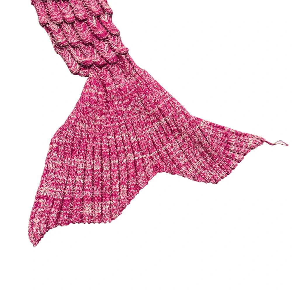 Marled Purple Knit Mermaid‎ Tail Blanket Y2K Nautical Coastal Lounge